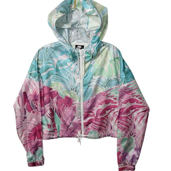 Nike Jackets & Blazers - Nike Women's Small Tropical Windrunner Hooded  Activewear Windbreaker Jacket
